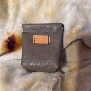 HANDMADE Stylish Taupe Lambskin Leather Coinpurse